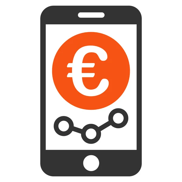 Euron mobilmarknaden övervakning ikonen — Stock vektor