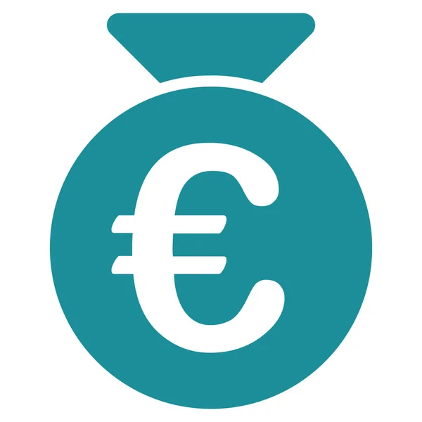 Icône de sac d'argent Euro — Image vectorielle