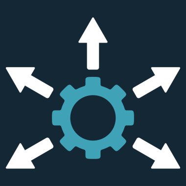 Dişli dağıtım düz simgesi