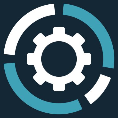 Sanayi diyagramı düz simgesi