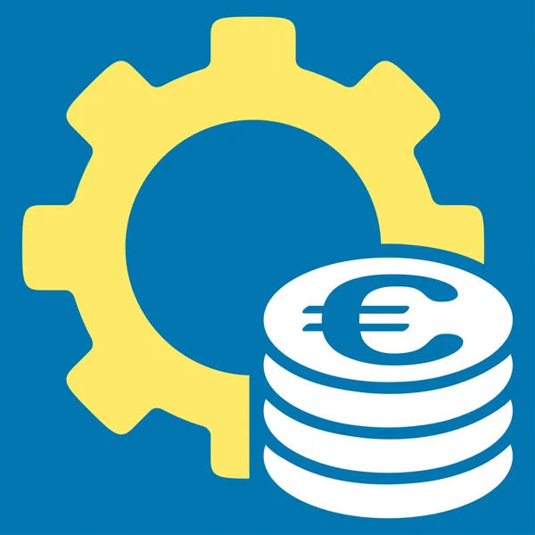 Euro ontwikkeling platte pictogram — Stockvector