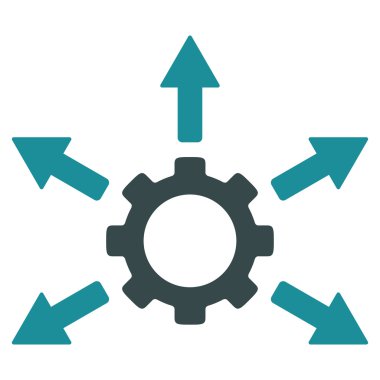 Dişli dağıtım düz simgesi