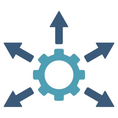 Dişli dağıtım düz simgesi