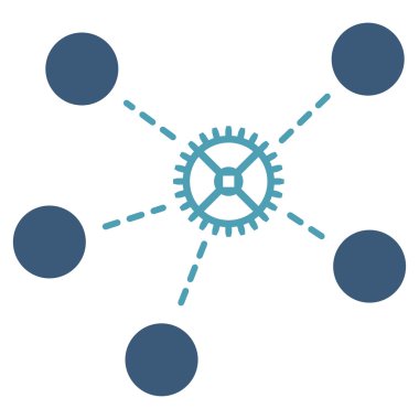 Dişli bağlantılar düz simgesi