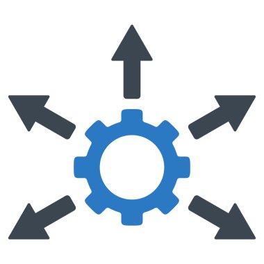 Dişli dağıtım düz simgesi