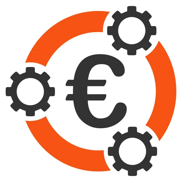 Euro Teamwork Flat Icon — Stock Photo, Image