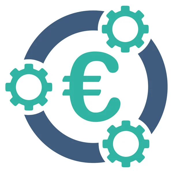 Euro Teamwork platte pictogram — Stockfoto