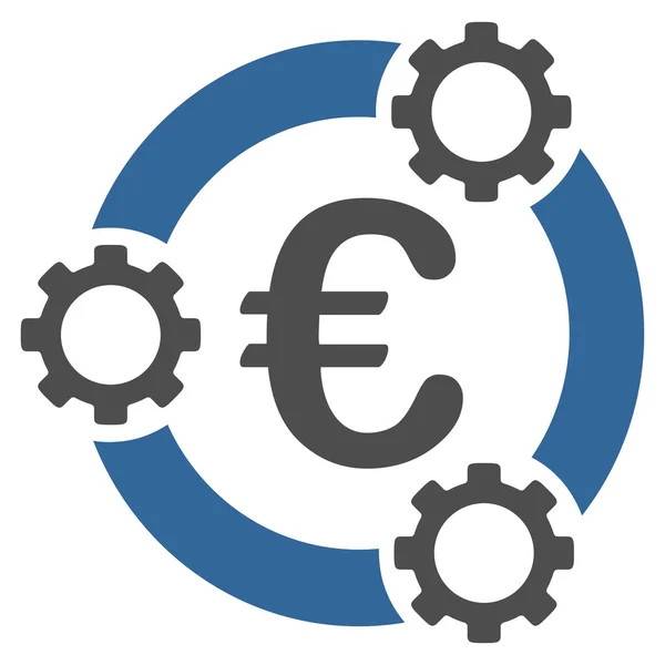 Euro Teamwork platte pictogram — Stockfoto