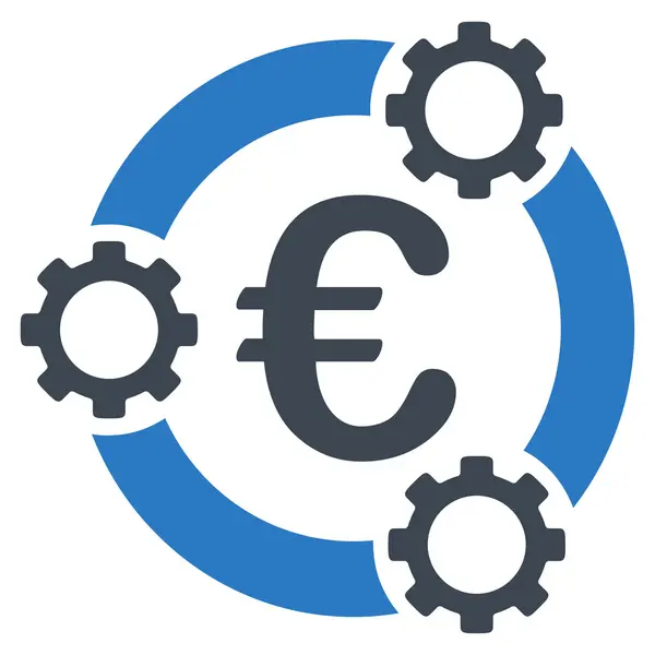 Euro Teamwork platte pictogram — Stockfoto