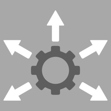 Dişli dağıtım düz simgesi