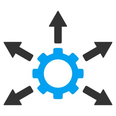 Dişli dağıtım düz simgesi