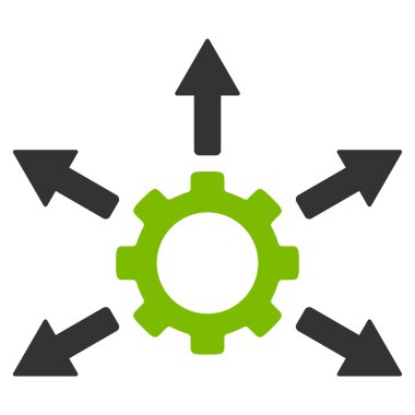 Dişli dağıtım düz simgesi