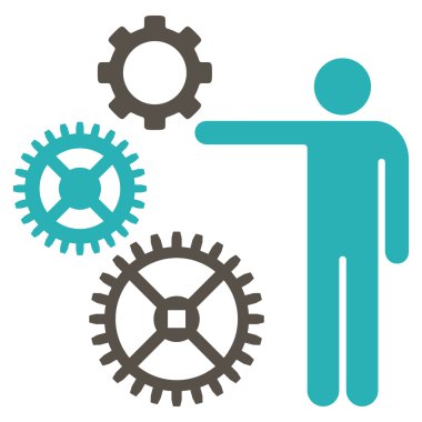 Mekanik sunu düz simgesi