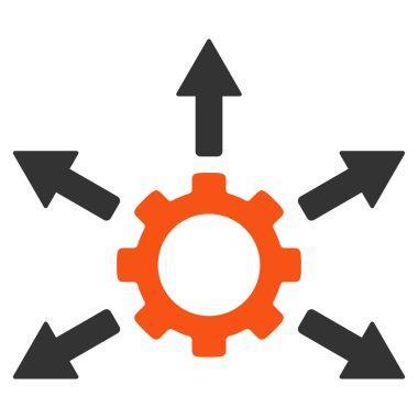 Dişli dağıtım düz simgesi