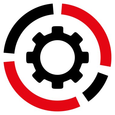 Sanayi diyagramı düz simgesi