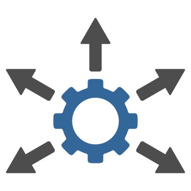 Dişli dağıtım düz simgesi