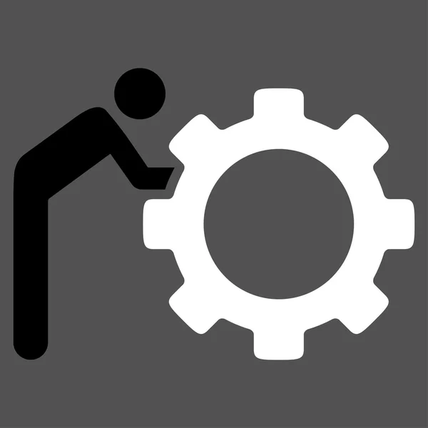 Werkende persoon platte pictogram — Stockvector