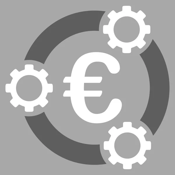 Евро работает на плоскую икону — стоковый вектор