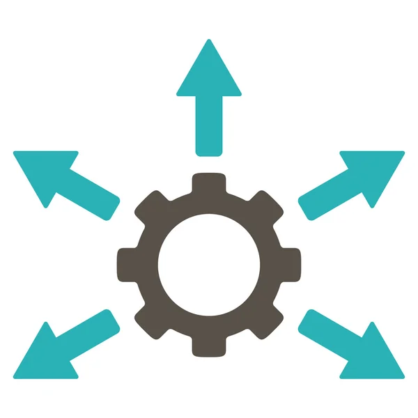 Розподіл передач Плоска піктограма — стоковий вектор