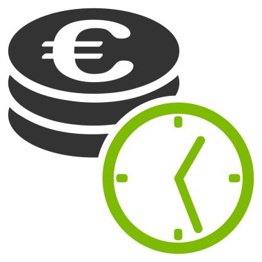 Euro Coins and Time Icon clipart
