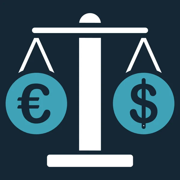 Euro e Dolar Escalas Ícone — Fotografia de Stock