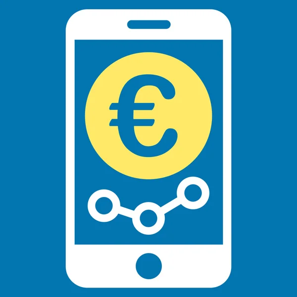 Euro mobiele markt toezicht pictogram — Stockfoto