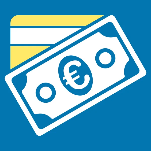 Euró pénz hitel kártya ikon — Stock Fotó
