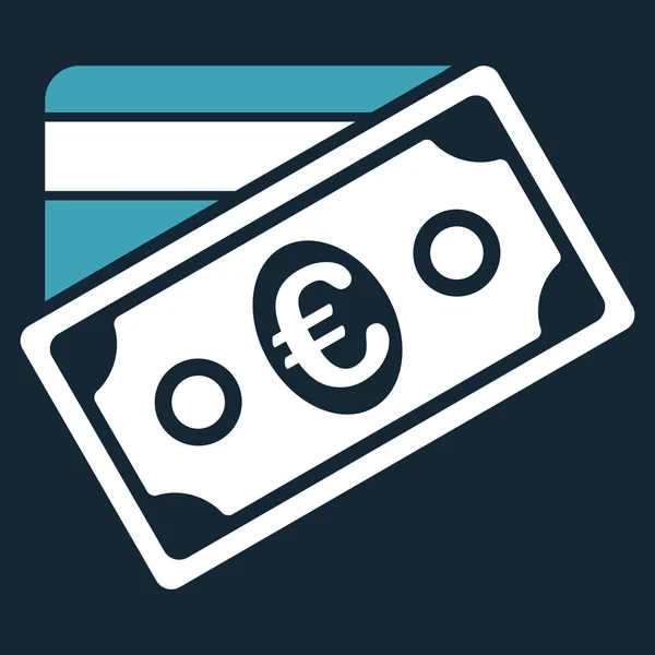 Euro penge kreditkort ikon - Stock-foto