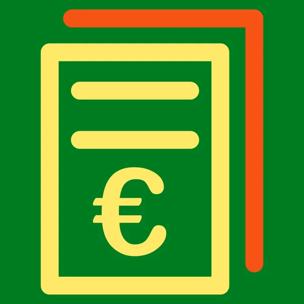 Icono de Facturas Euro — Foto de Stock