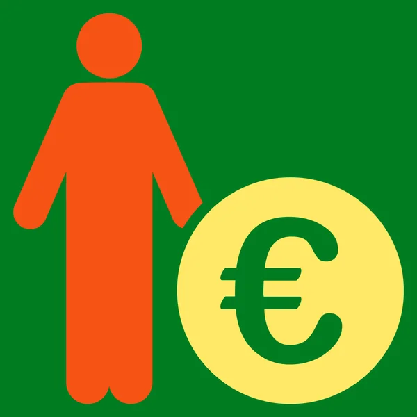 Euro yatırımcı simgesi — Stok fotoğraf