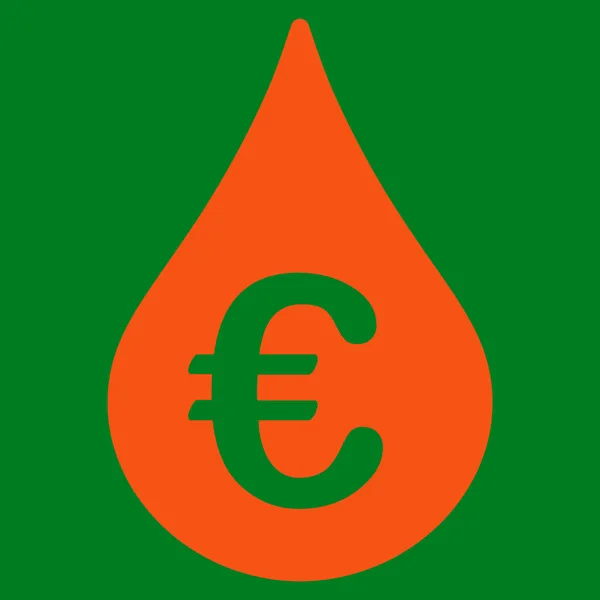 Euro Fuel Drop Icon — Stock Photo, Image