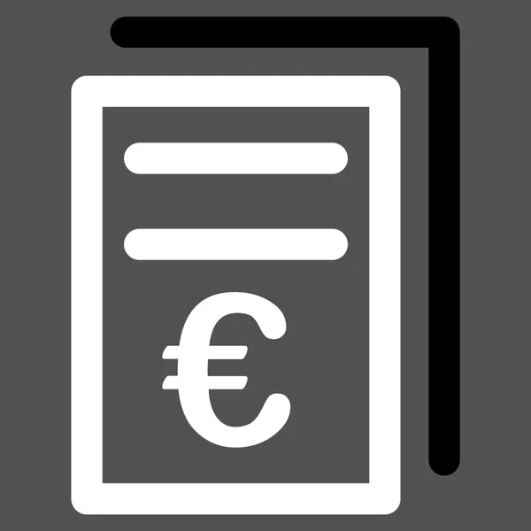 Euro Invoices Icon — Stock Photo, Image