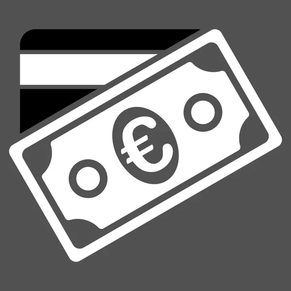 Euro Dinheiro Ícone de cartão de crédito — Fotografia de Stock