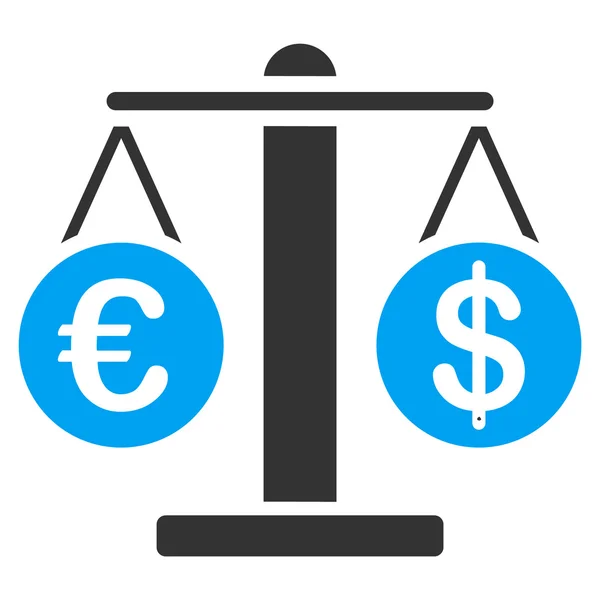 Euro en Dollar schalen pictogram — Stockfoto