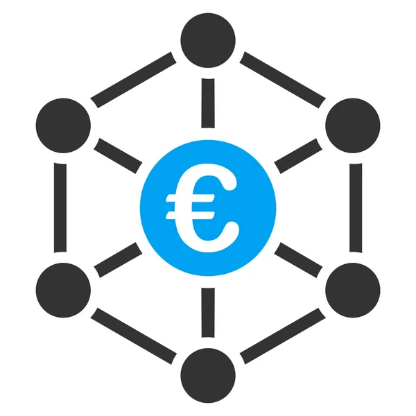 Euro Bank Network Icono —  Fotos de Stock