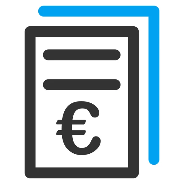 Ícone das facturas em euros — Fotografia de Stock