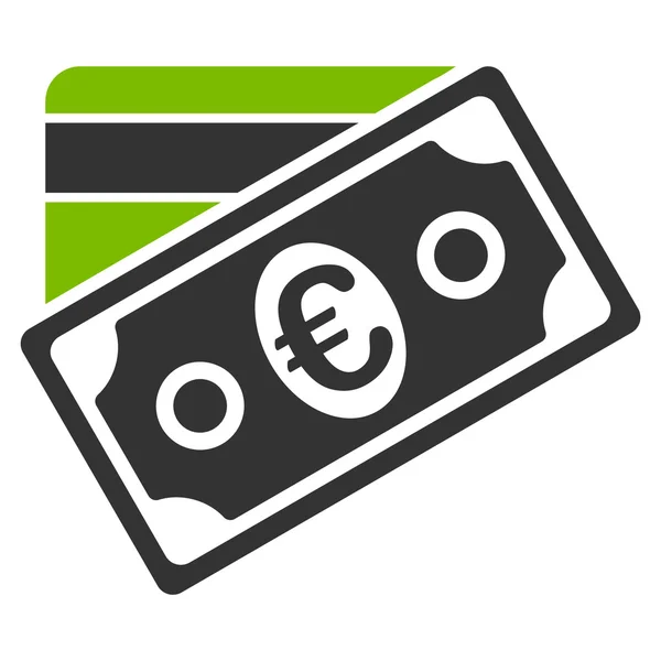 ユーロのお金のクレジット カードのアイコン — ストック写真