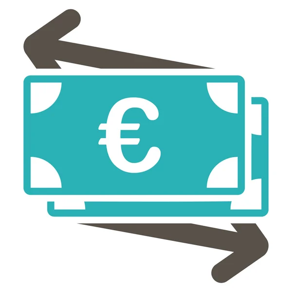 Ikona transferu pieniędzy euro — Zdjęcie stockowe