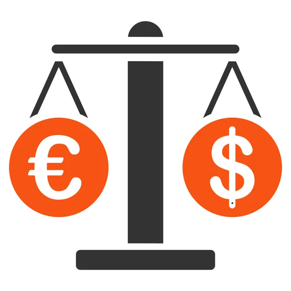 Euro en Dollar schalen pictogram — Stockfoto