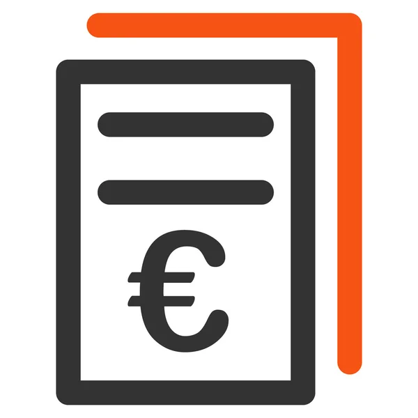 Euro Invoices Icon — Stock Photo, Image