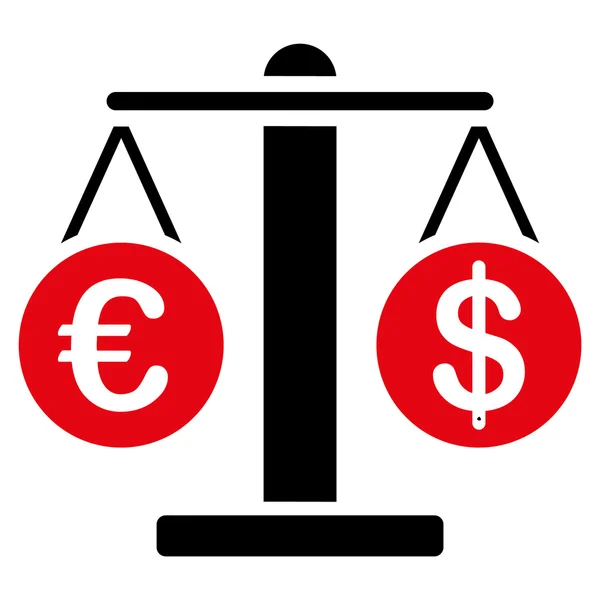 Euro ve dolar ölçekler simgesi — Stok fotoğraf
