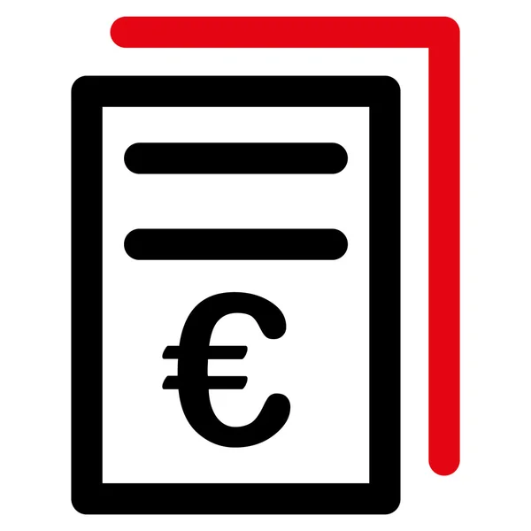 Ícone das facturas em euros — Fotografia de Stock