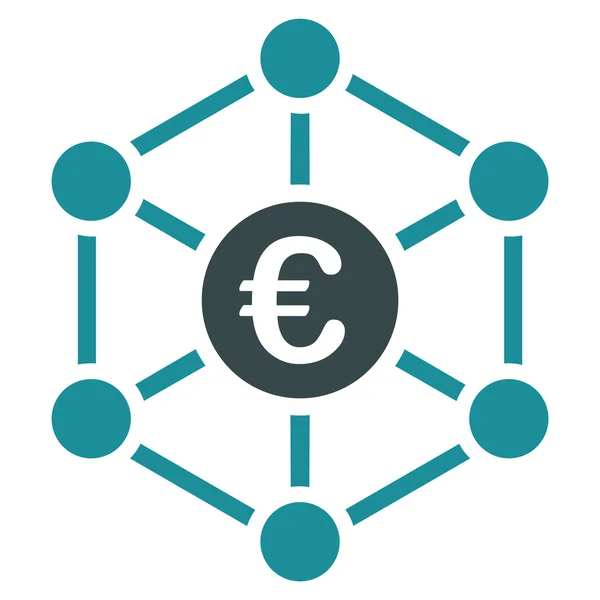 Euro Bank Network Icono —  Fotos de Stock