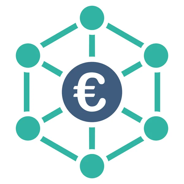 Ikona sítě euro banka — Stock fotografie