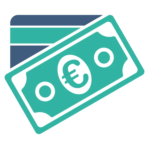 Euró pénz hitel kártya ikon — Stock Fotó