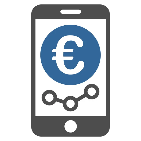 Icona di monitoraggio del mercato mobile Euro — Foto Stock