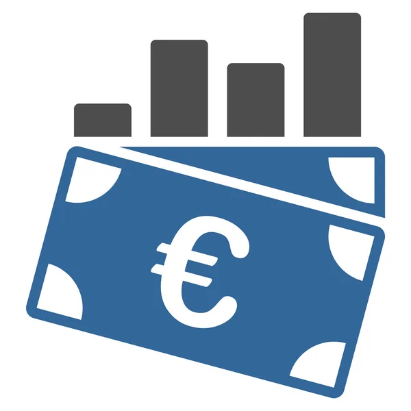 Euro értékesítési diagram ikon — Stock Fotó