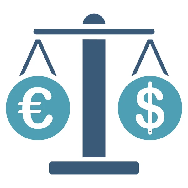 Євро та долара ваги значок — стокове фото