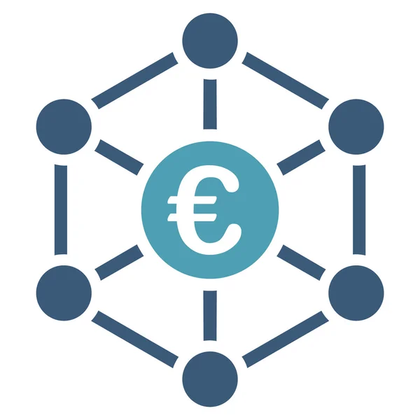 Euro Bank Network Icono —  Fotos de Stock