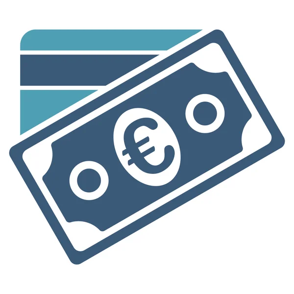 Euro Dinheiro Ícone de cartão de crédito — Fotografia de Stock